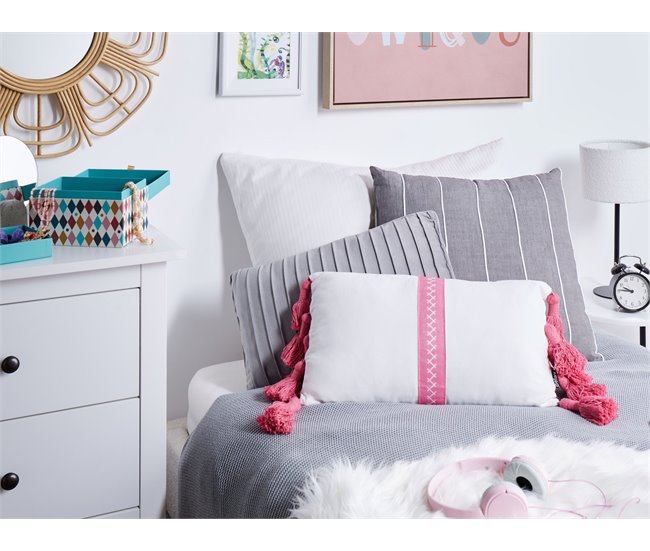 Beliani Almofada decorativa LOVELY Rosa
