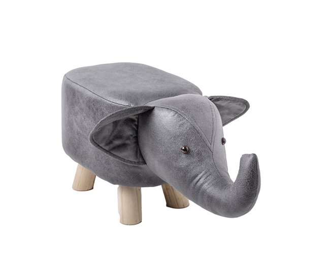 Banco infantil ELEFANT medida 55x23x27cm Cinza