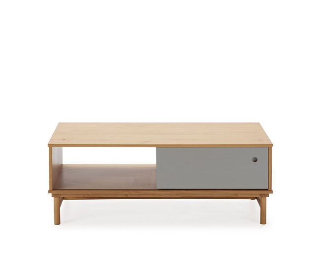 Mesa de centro Magnus 1 porta de correr e 1 nicho Castanho