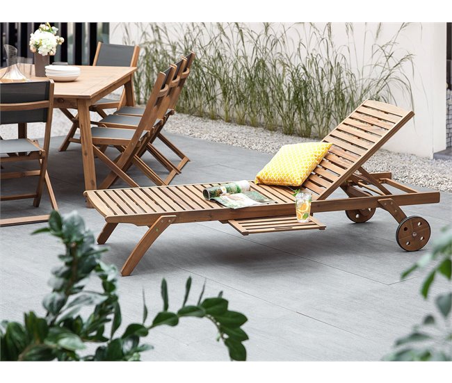 Beliani Cadeira lounge/relax CESANA Castanho
