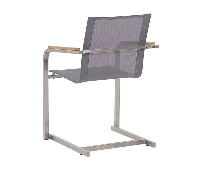 Beliani Conjunto de comedor MALETTO/COSOLETO Branco/cinza
