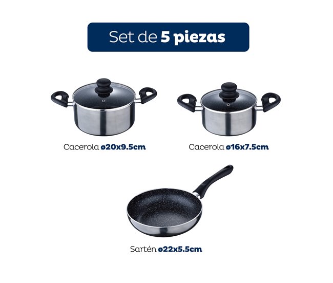 Bateria 5pc Ind Soria Preto