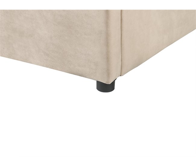 Beliani Cama com armazenamento Veludo LAVAUR 203x210 Cinza Escuro