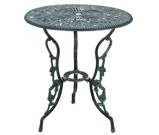 [casa.pro] Conjunto bistrô mesa de alumínio fundido + 2 cadeiras Branco