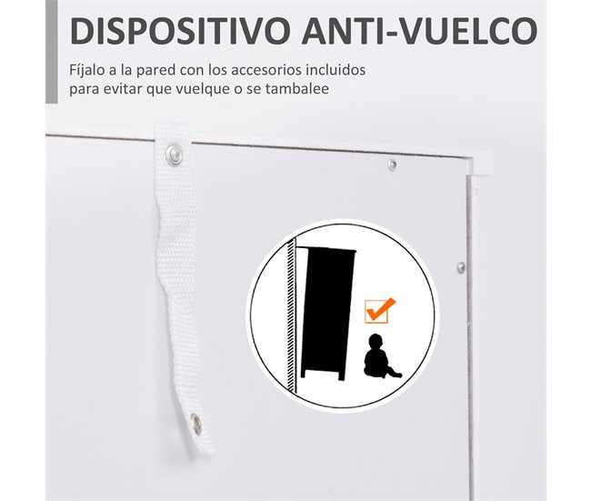 Armário Alto para Casa de Banho MDF e Acrílico kleankin Branco