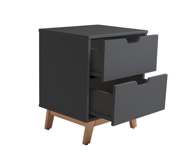  Mesa de cabeceira Miranda com 2 gavetas 43 Antracite