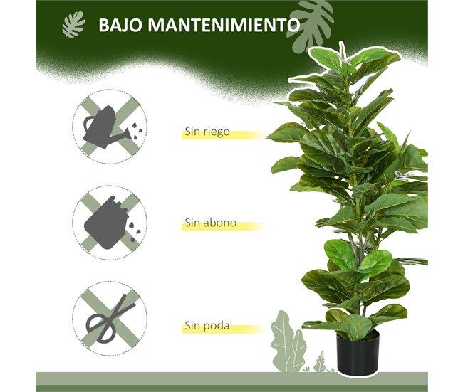 Planta Artificial PEVA e Metal HOMCOM, casa - decoração Verde