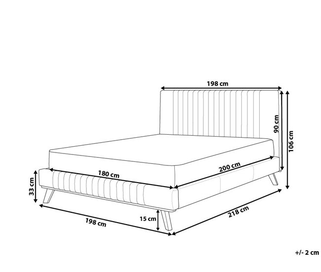 Beliani Cama com estrado Chenille TALENCE 198x218 Bege