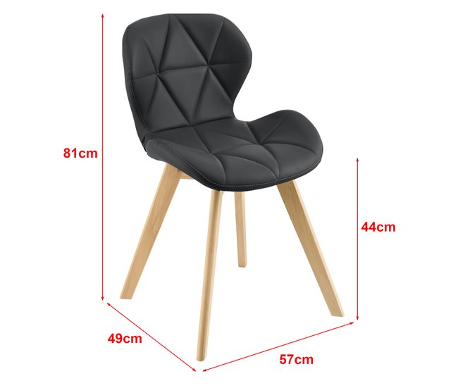 Conjunto de 6 cadeiras de jantar Älmhult [en.casa] Preto