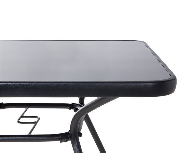Beliani Mesa de jardim LIVO 80x80 Preto