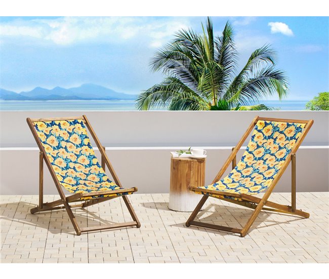 Beliani Cadeira lounge/relax ANZIO Amarelo