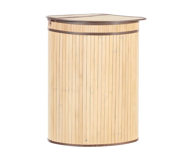 Beliani Cesto de roupa BADULLA Castanho