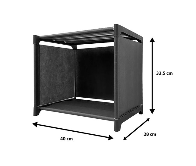 Prateleira de Organização 2 Pisos PVC e Tecido Nyana Home 31x41x29 cm 41 Preto