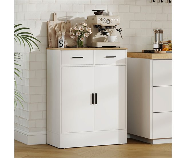 Aparador Melamina de Madeira HOMCOM Castanho