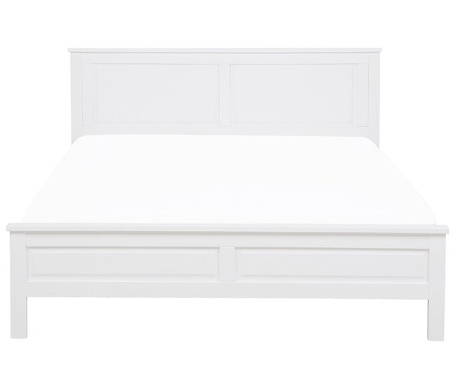 Beliani Cama com estrado Pinho OLIVET 189x208 Branco