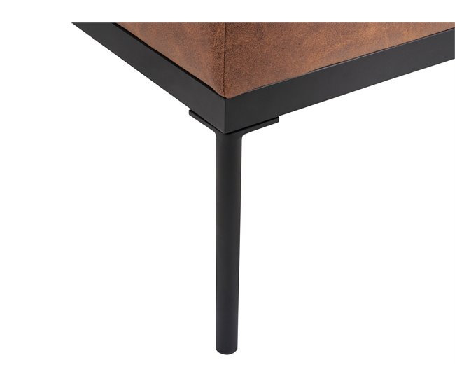 Beliani Chaise longue Pele sintética, Linho sintético MALMOS Azul