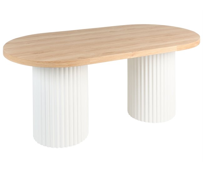 Mesa De Comedor Beliani Sheridan De Mdf Marrón 90x180x76