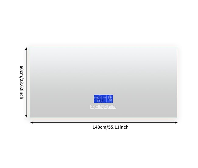 Espelho de banheiro LED redondo 140x4 Transparente