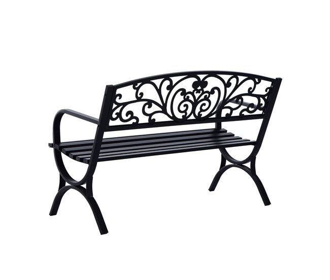 Banco de Jardim Ferro Outsunny 127x60 Preto