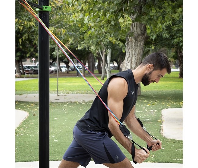 Conjunto de Elásticos de Resistência com Acessórios e Guia de Exercícios Multicor