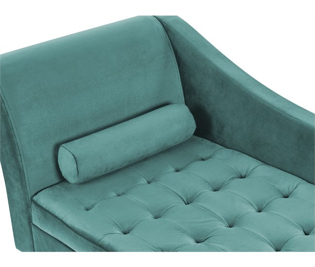 Beliani Chaise longue à esquerda Veludo PESSAC Azul/ Verde