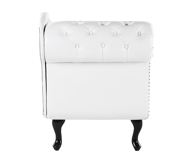 Beliani Chaise longue versão à esquerda Pele sintética NIMES Branco