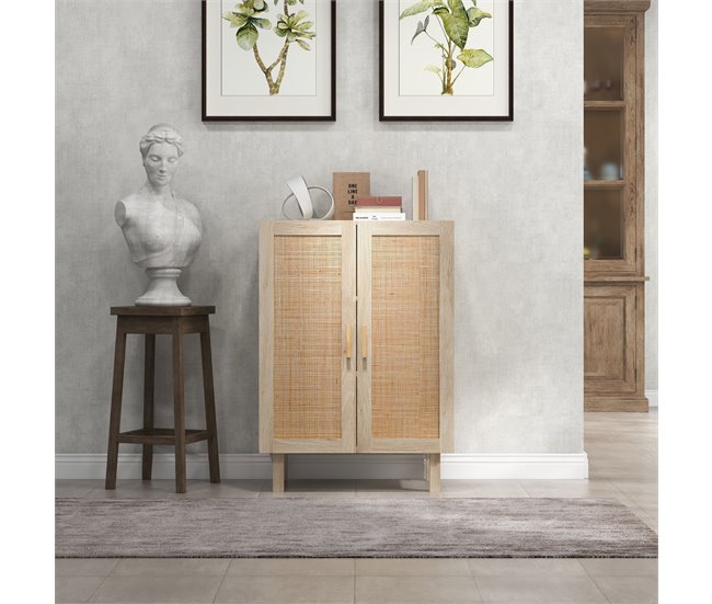 Aparador de Sala de Estar Melamina de Madeira HOMCOM Castanho