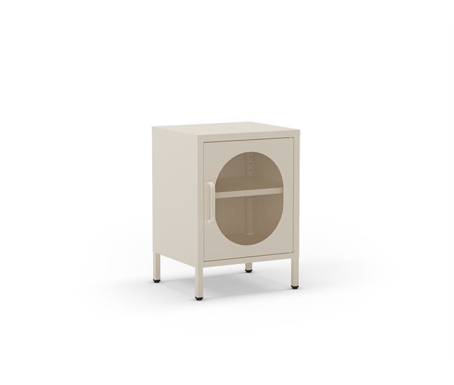 Mesa de cabeceira DIORA 60x40x35cm 1 porta Creme