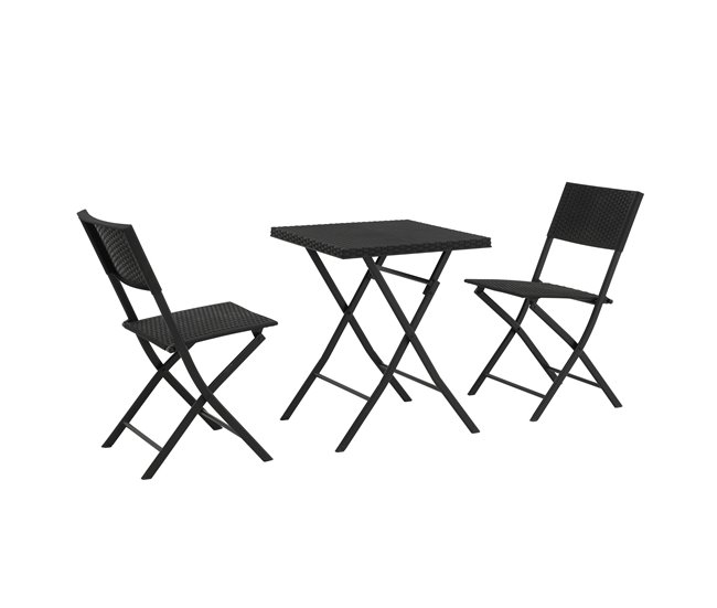 Set de jardim com mesa e 2 cadeiras KORA cinzento Cinza