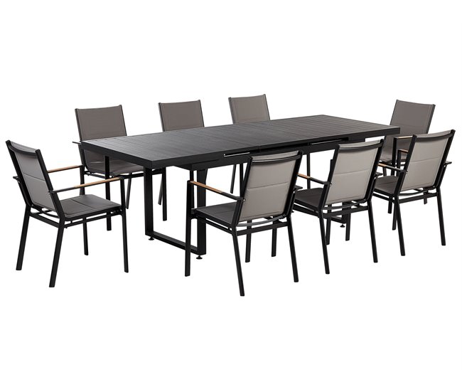 Beliani Conjunto de refeição VALCANETTO/BUSSETO Preto