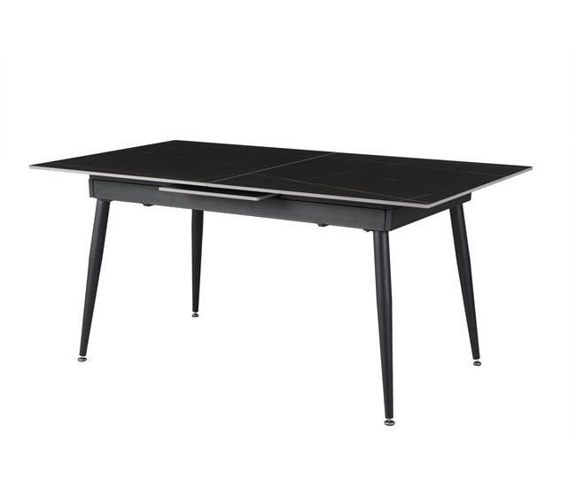 Mesa de jantar extensível JILL cerámica preto Preto