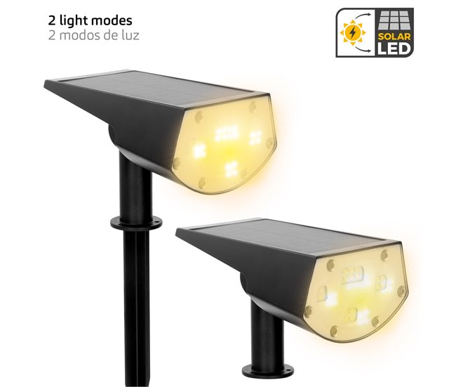 Aktive Projetor LED solar 5-10 lúmens Design 2 em 1 Preto