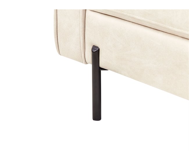 Beliani Chaise longue à direita Pele sintética REBAIS Bege