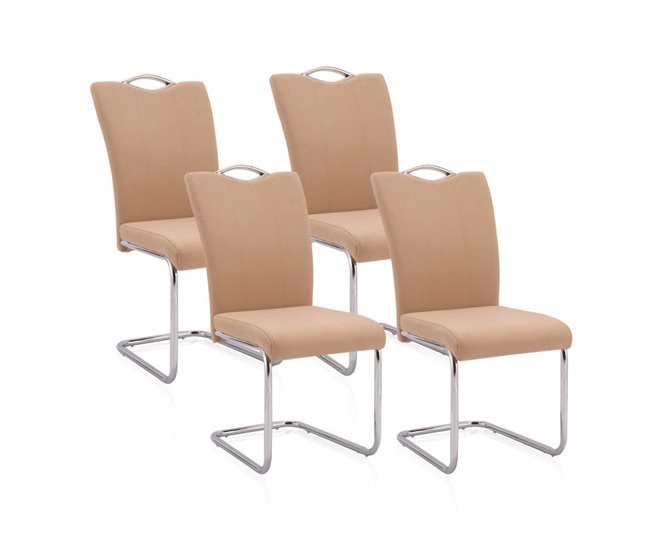 Conjunto de 4 cadeiras de jantar Dana Bege
