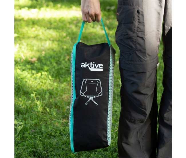 Aktive Cadeira de acampamento dobrável Preto