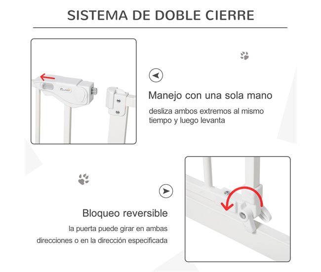 Barreira de Segurança Extensível Metal e Plástico PawHut Branco