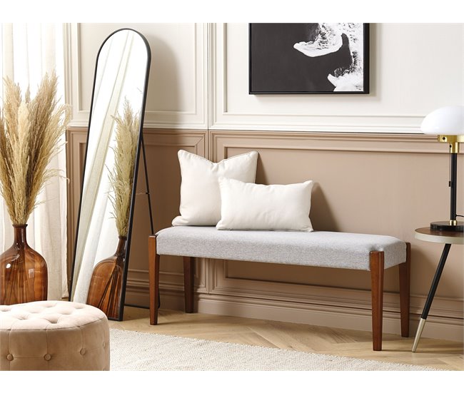 Beliani Banco de cama Poliéster ELYRIA 122x40 Cinza