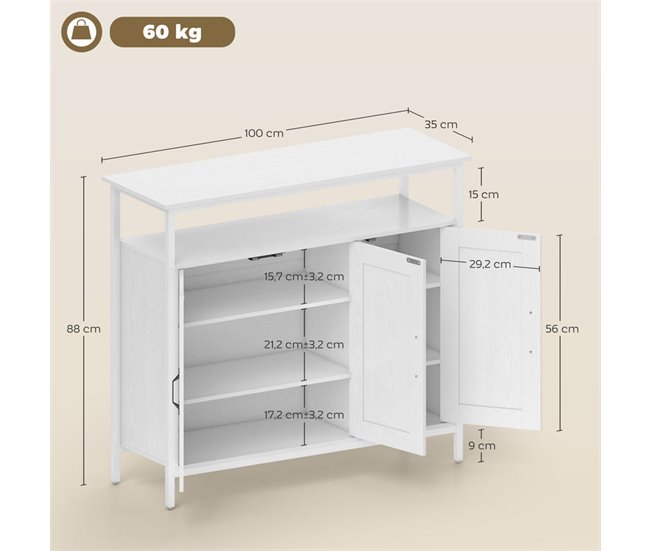 Aparador Melamina de Madeira e MDF HOMCOM Branco