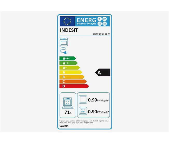Forno elétrico INDESIT IFW 353H IX multifunções 71 litros A Preto/ Inox