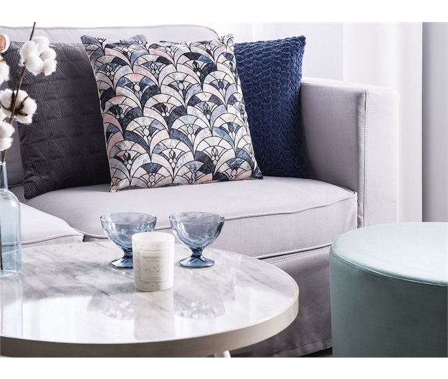 Beliani Almofada decorativa KOODAL Azul