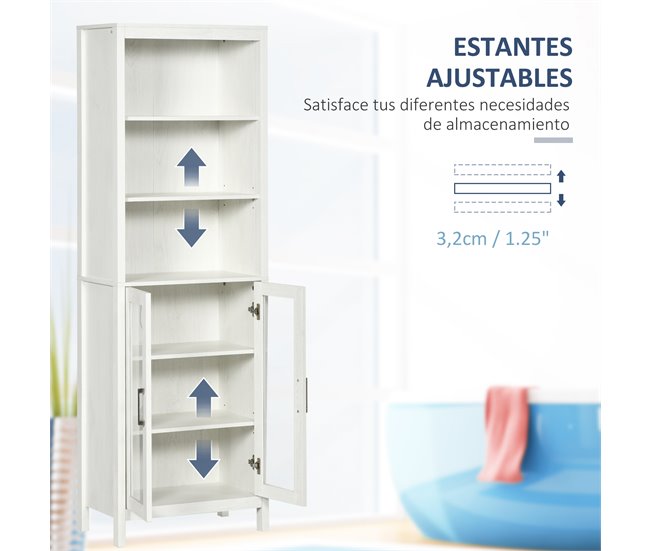 Armário Casa de Banho Melamina de Madeira kleankin Branco