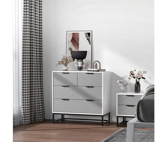 Armário de Armazenamento Placa de partícula E1, Metal HOMCOM 80 Multicor