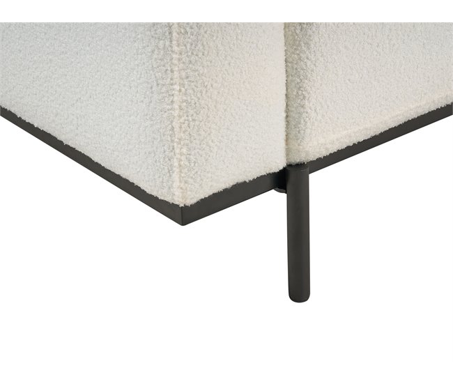 Beliani Sofá de 2 lugares Bouclé SOVIK Branco/ Bege