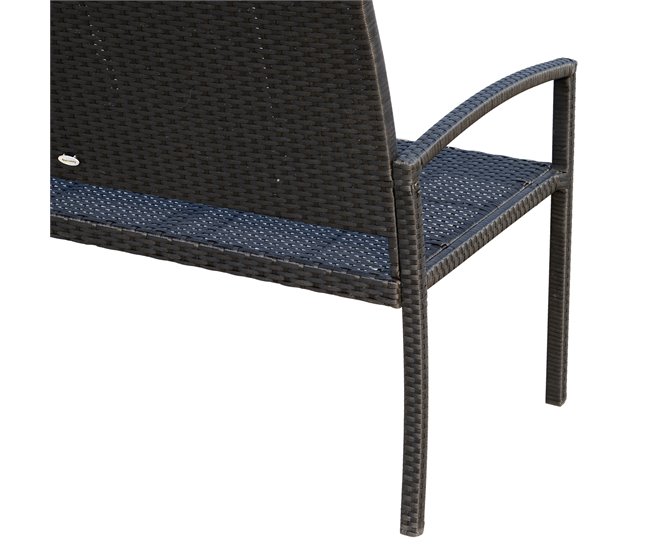 Banco Jardim Vime PE, Aço Outsunny 122x60 Preto