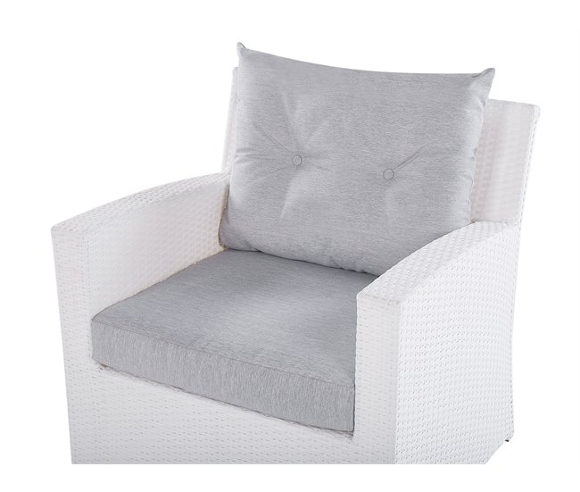 Beliani Conjunto lounge Ratan sintético MARINO Branco