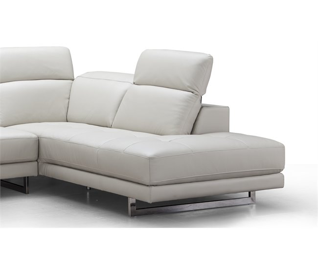 Sofá de canto em pele PARÍS Branco