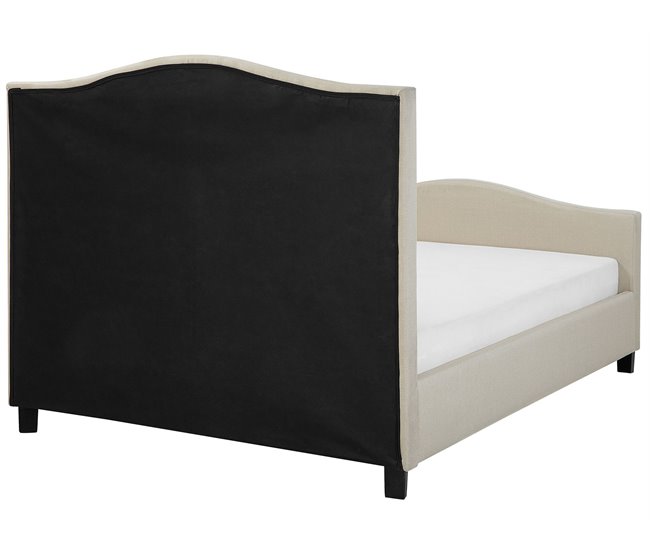 Beliani Cama com estrado Poliéster AUREL 194x216 Bege