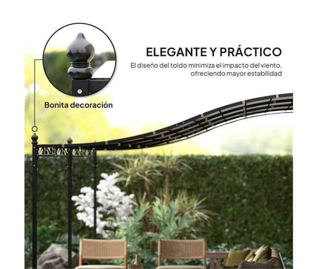 Pérgola Metal Outsunny, varanda e jardim - estructuras externas Cru
