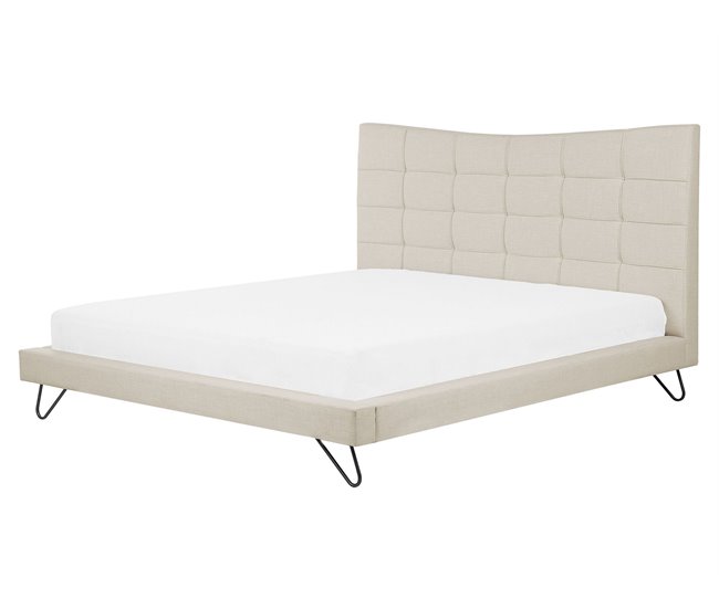 Beliani Cama Terciopelo LANNION 183x223 Bege