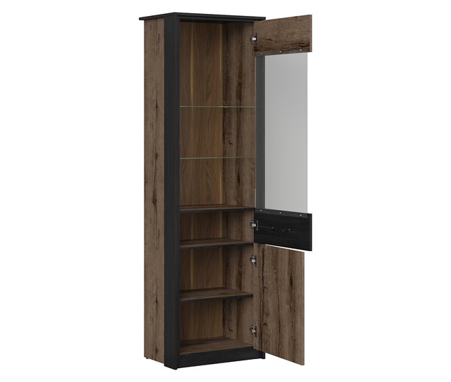 Armário expositor de 2 portas Romane Madeira